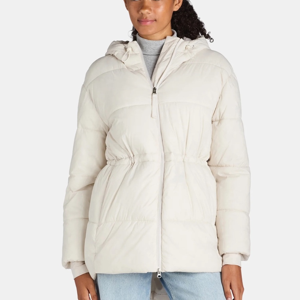 NWT Women's Mid Length Hooded Puffer Jacket. Size Small
